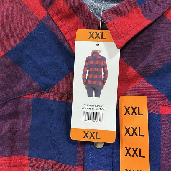 Jachs Pearl Snap Shirt XXL Girlfriend Bea Flannel Plaid CowGirl Western NWT - Picture 5 of 12